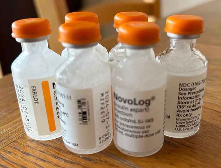 Frozen insulin vial
