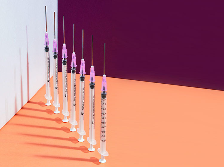 Sizes of needle for injecting vitamin B12