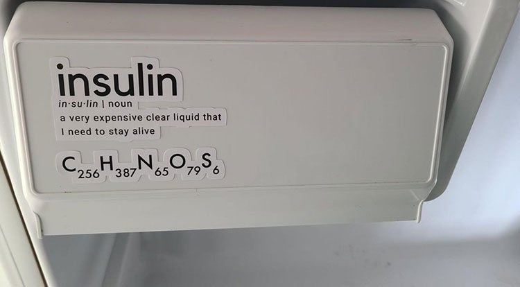 Storage of unopened insulin vial in the refrigerator