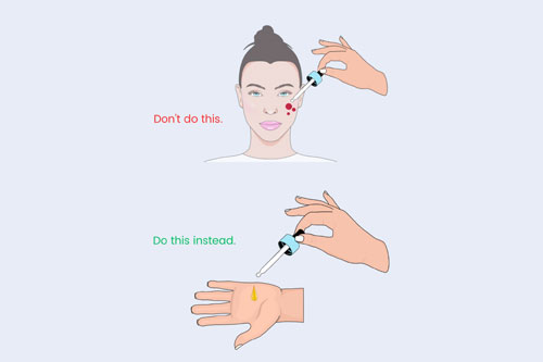 Don’t touch dropper with skin