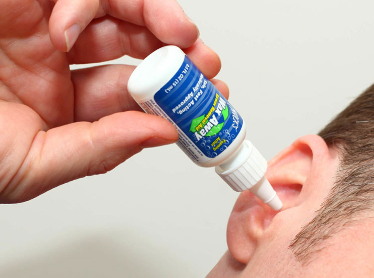 Administration of ear buzzing drops