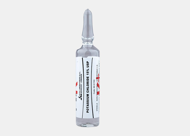 Ampoule of potassium chloride