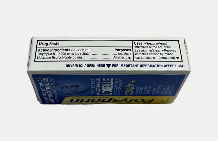 composition of Polysporin ear drops