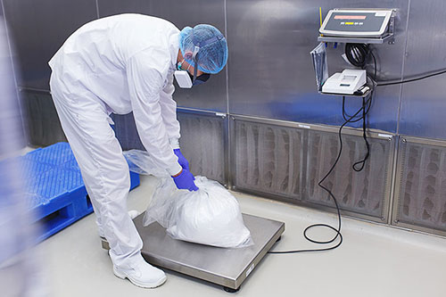 weighing raw materials