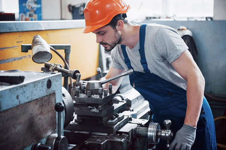 Operator maintaining machine