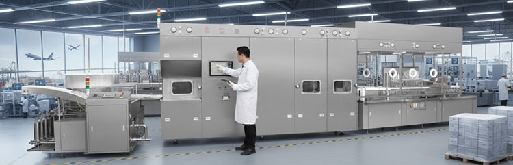 Engineer checking machine specifications